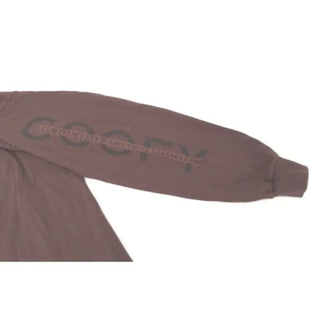 Disney Store Goofy T Shirt Mens Small Brown Long‎ Sleeve One Slip Ahead New